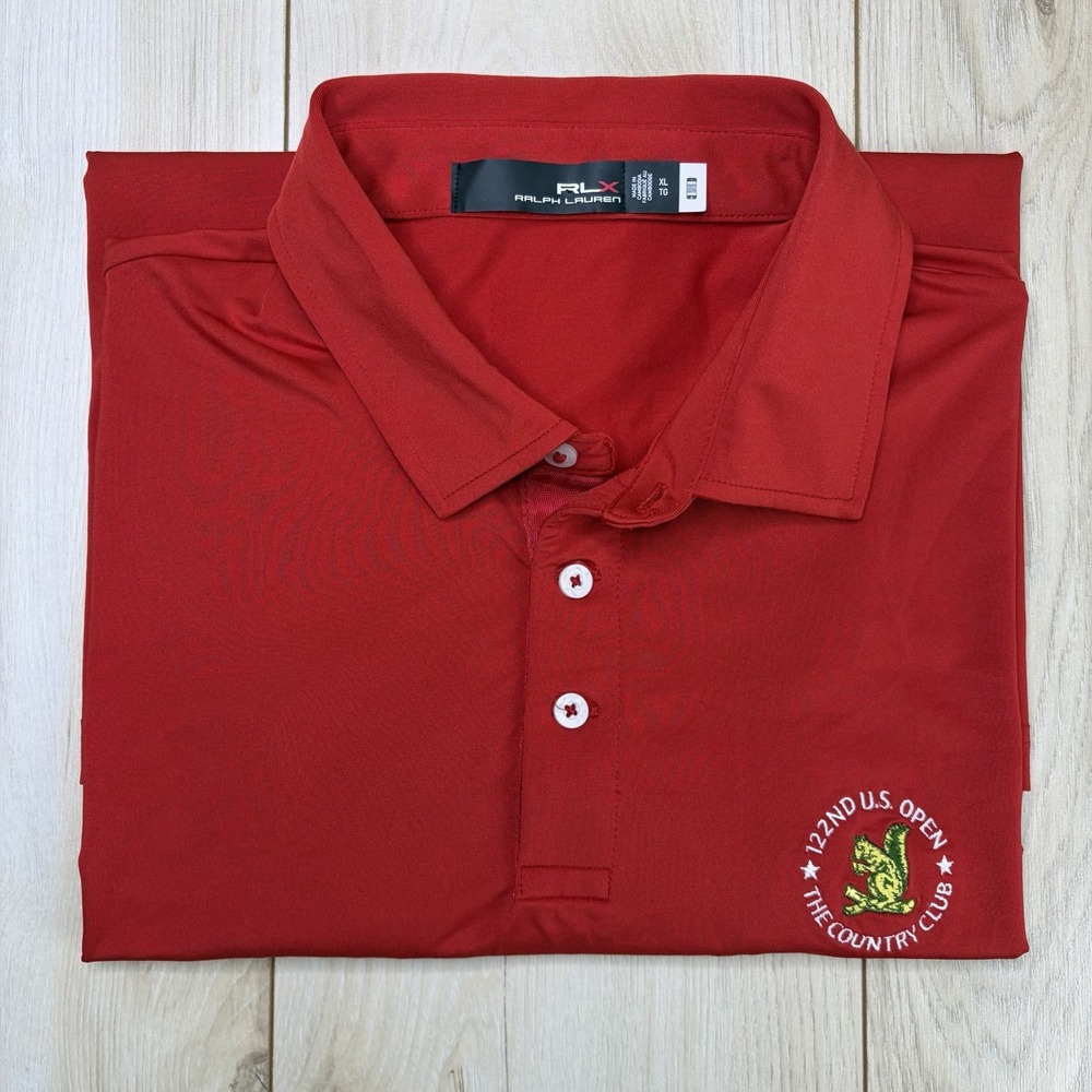 RLX Ralph Lauren THE COUNTRY CLUB Performance Golf Polo Shirt Mens XL Red